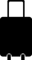 Isolated trolly bag illustration in black color. vector