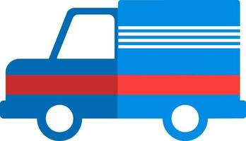 flat illustration of truck in blue and red color. vector