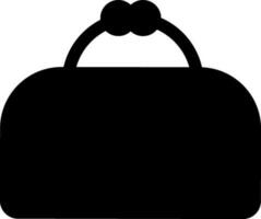 Isolated flat style clutch icon in black color. vector