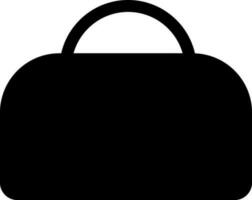 Flat style hand bag in black color. vector