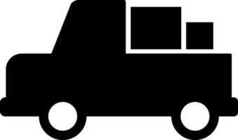 Flat illustration of delivery truck with box. vector