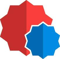 plano estilo icono de pegatinas en azul y rojo color. vector