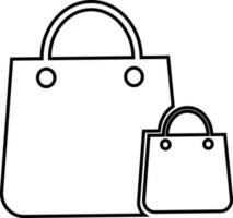 Icon of shopping bags in flat style. vector