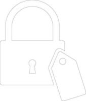 Illustration of tag or label with lock in flat style. vector
