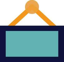 Blank hanging sign board icon in flat style. vector