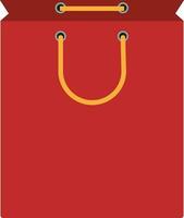 Flat illustration of red paper bag. vector