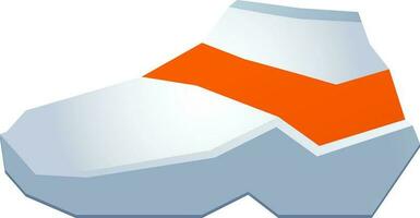 Orange and white shoe. vector