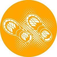 Footprint sport shoes in yellow circle. vector