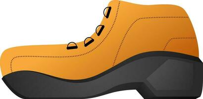 Shiny shoe in orange and black color. vector