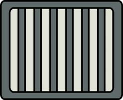 Prisoner cell icon in gray color. vector