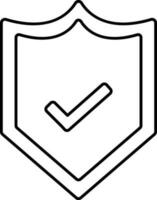 Security shield icon with check mark. vector