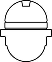 Safety Helmet icon with man face. vector