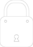 Closed lock icon in flat style. vector