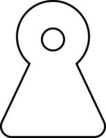 Thin line icon of keyhole. vector