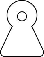 Thin line icon of keyhole. vector