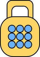 Closed lock icon in yellow color. vector