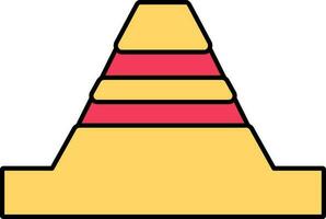 Traffic cone icon in yellow and red color. vector