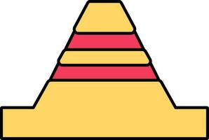 Traffic cone icon in yellow and red color. vector