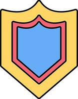 Colorful shield icon in flat style. vector
