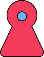 Keyhole icon in red and blue color. vector