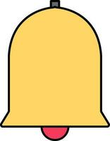 Isolated bell icon in yellow color. vector