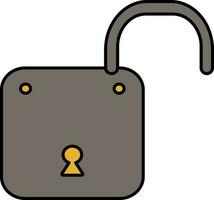 Open lock icon in gray color. vector