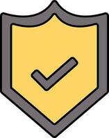 Security shield icon with check mark. vector