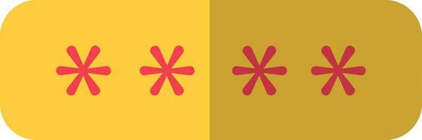 Password icon in red and yellow color. vector