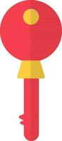 Isolated illustration of Key in red color. vector