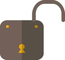 Open Lock icon in brown color. vector