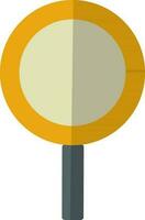 Magnifying lens icon in yellow color. vector