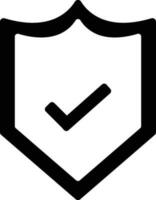 Security shield icon in flat style. vector