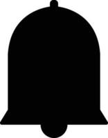 Isolated silhouette of Bell in black color. vector
