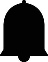 Isolated silhouette of Bell in black color. vector