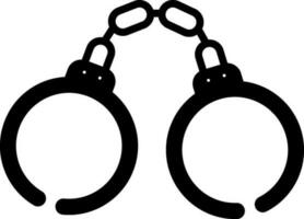 Icon of Handcuffs in black color. vector