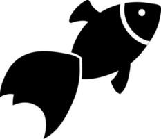 Cute black fish in flat style. vector