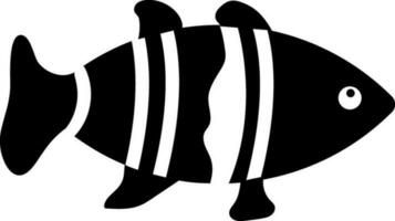 Cute black and white fish. vector