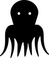 Character of a black octopus. vector