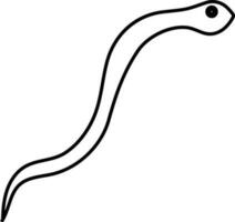 Cartoon character of a eel. vector