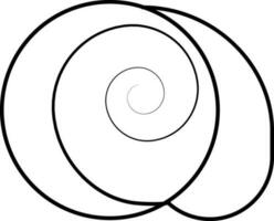 Black line art illustration of a snail. vector