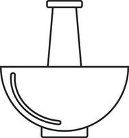 Mortar and pestle. Black illustration. vector