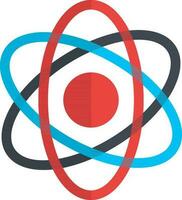 Illustration of atom icon in flat style. vector