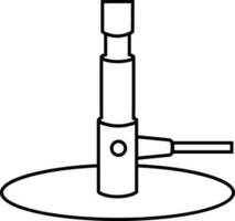 Laboratory bunsen burner in black and white color. vector