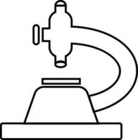 Black and white microscope in flat style. vector