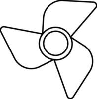 Fan icon black and white color. vector