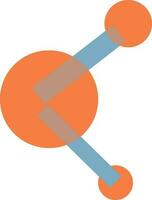 Molecule icon in orange color. vector