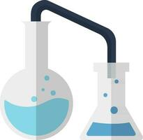 Beaker with chemical experiment tube. vector