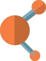 Molecule icon in orange color. vector