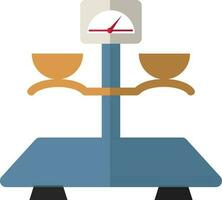 Illustration of balance scale with watch. vector