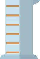 Blue test tube in flat style. vector